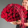 100 Red Roses Basket