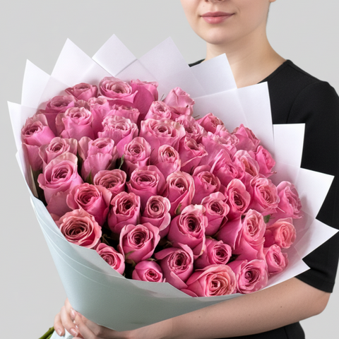 50 Pink Rose Bouquet(Premium)