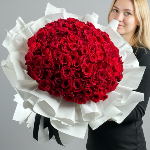100 Red Rose Bouquet-Style