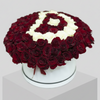 100 Red  With White Rose Letter Arrangement