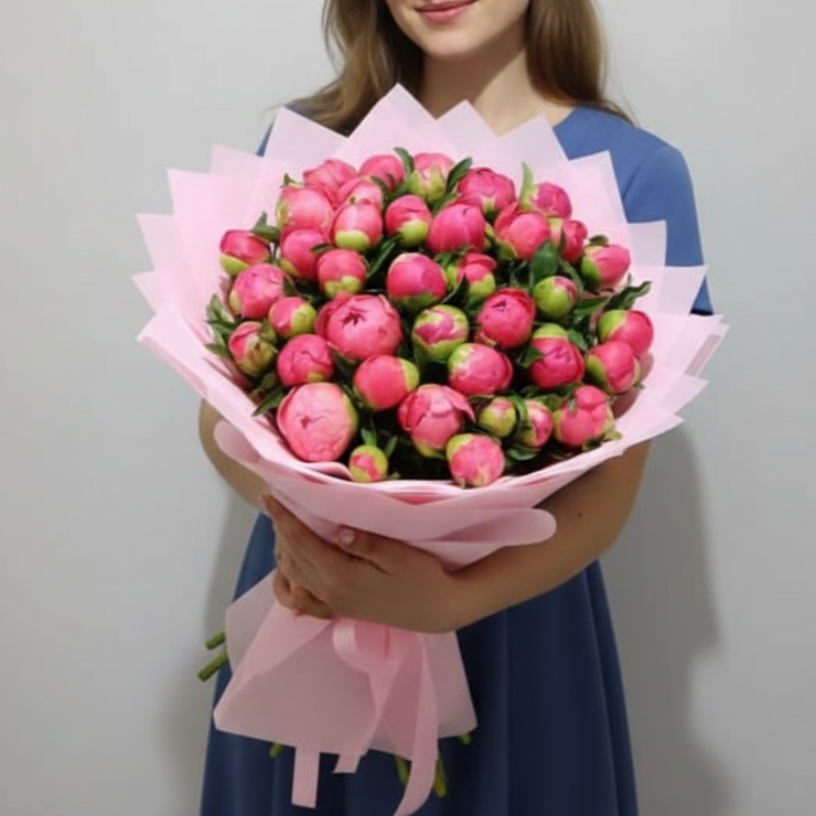 Coral Charm Peony Bouquet