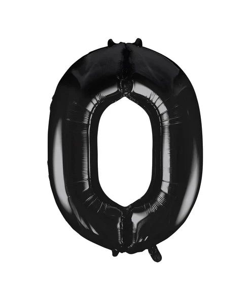 Giant Black Number 0 Balloon