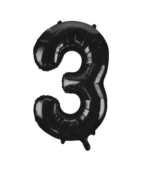 Giant Black Number 3 Balloon