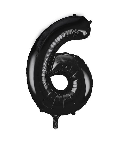 Giant Black Number 6 Balloon