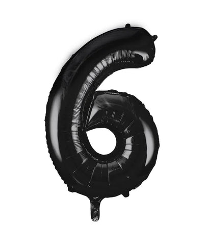 Giant Black Number 6 Balloon