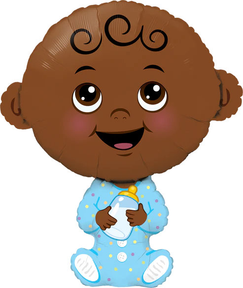 Giant Blue Baby Dark Single Foil Balloon