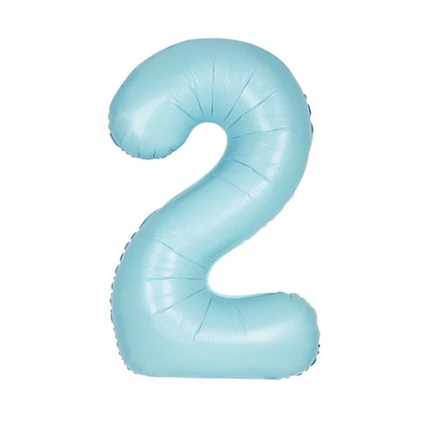 Giant Pastel Blue Number 2 Balloon
