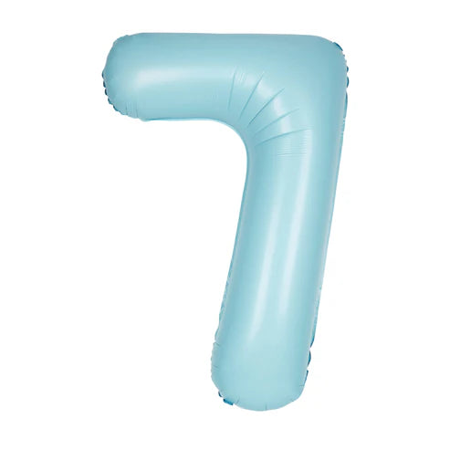 Giant Pastel Blue Number 7 Balloon