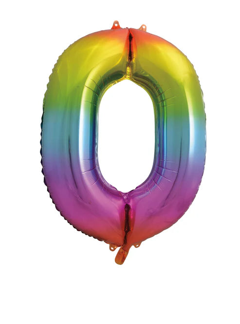 Giant Rainbow Number 0 Balloon
