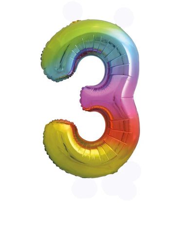 Giant Rainbow Number 3 Balloon