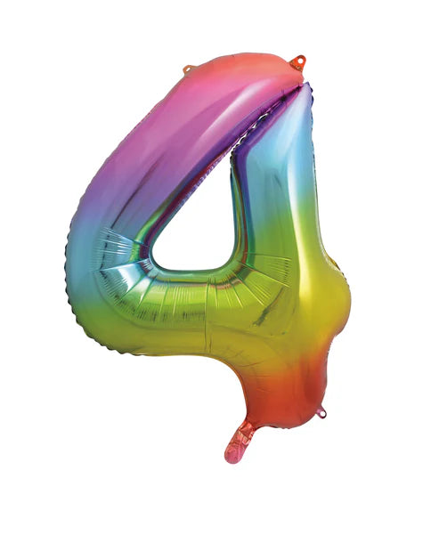 Giant Rainbow Number 4 Balloon