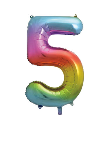 Giant Rainbow Number 5 Balloon