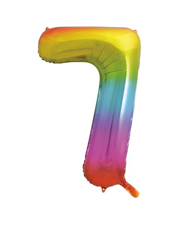 Giant Rainbow Number 7 Balloon