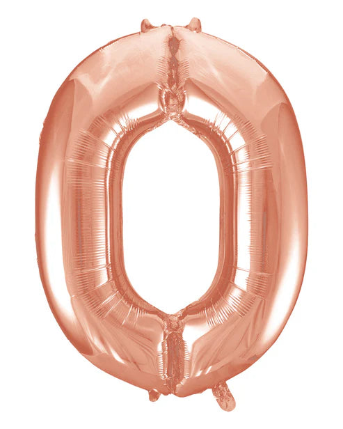 Giant Rose Gold Number 0 Balloon