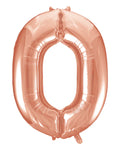 Giant Rose Gold Number 0 Balloon