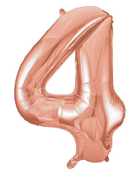 Giant Rose Gold Number 4 Balloon