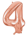 Giant Rose Gold Number 4 Balloon