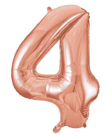 Giant Rose Gold Number 4 Balloon