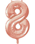 Giant Rose Gold Number 8 Balloon