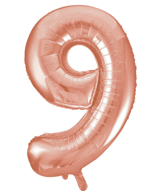 Giant Rose Gold Number 9 Balloon