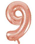 Giant Rose Gold Number 9 Balloon