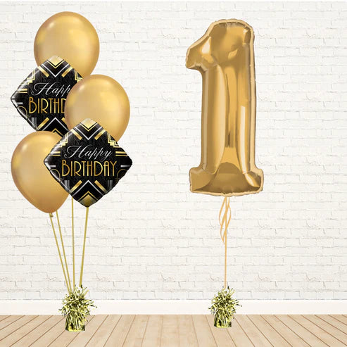 Glamorous Any Gold Number Birthday Set