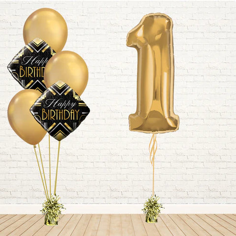 Glamorous Any Gold Number Birthday Set
