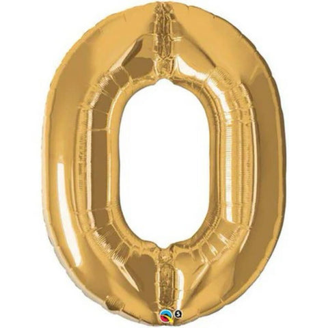 Gold Number Zero Helium Balloon