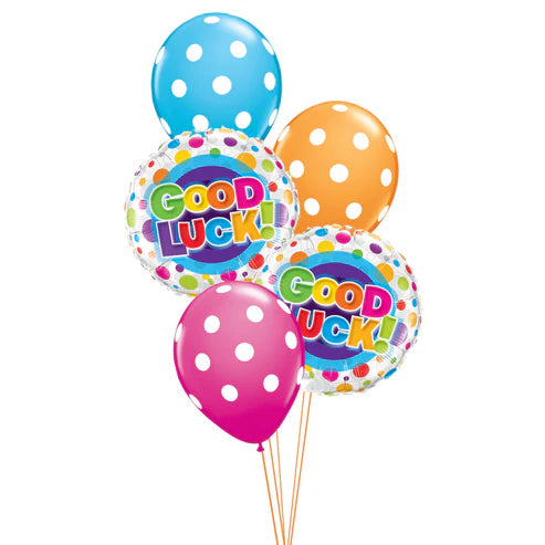 Good Luck Colorful Dots Balloon Floor Bouquet