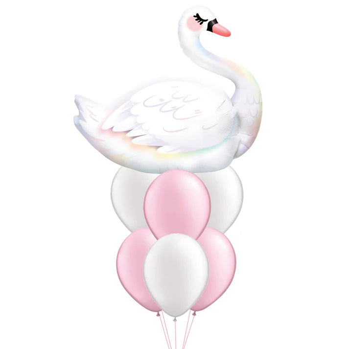 Graceful Swan Balloon Fab Gift Bouquet