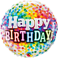 Happy Birthday Rainbow Confetti Single Foil Balloon