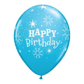 Happy Birthday Rubber Balloon Blue