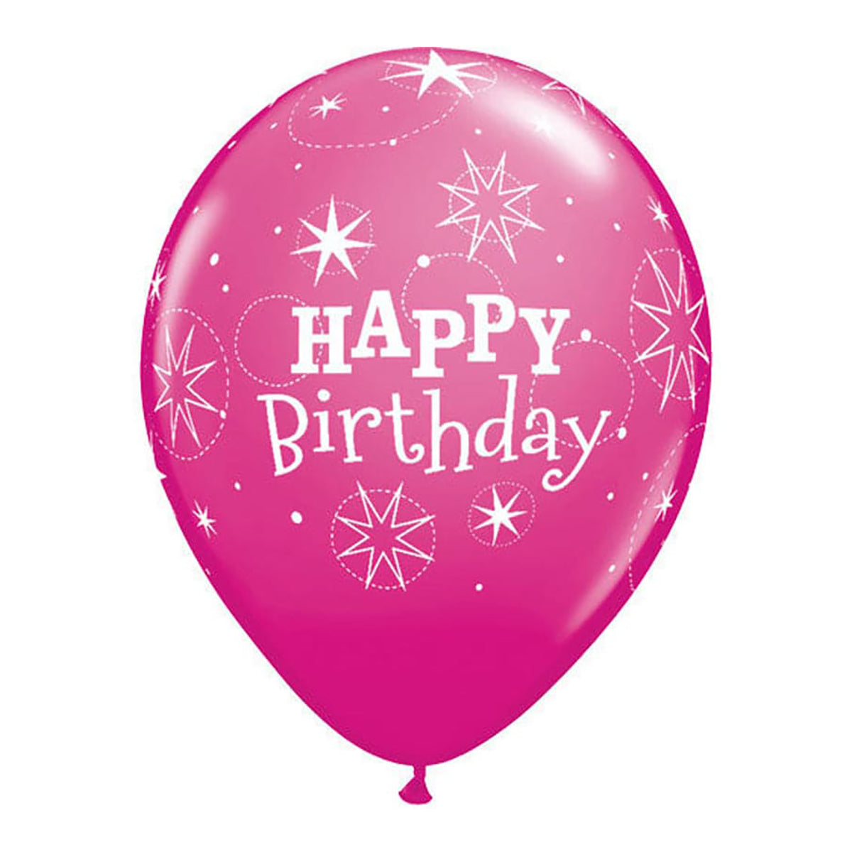 Happy Birthday Rubber Balloon Pink