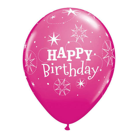 Happy Birthday Rubber Balloon Pink