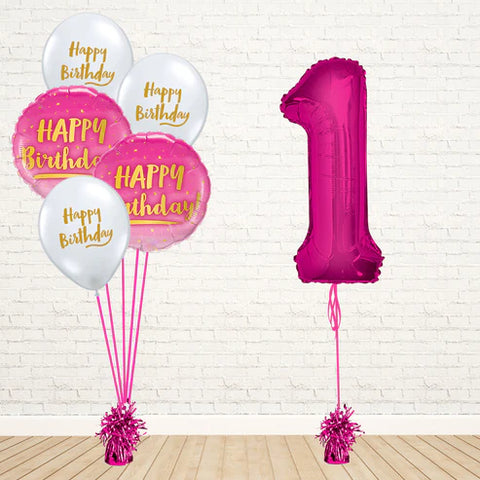 Hot Pink Any Number Birthday Set