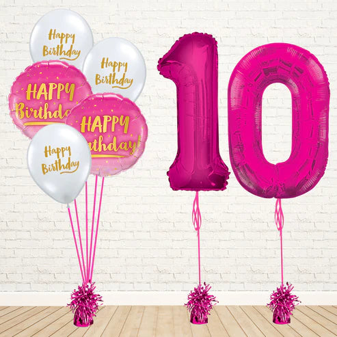 Hot Pink Any Two Number Birthday Set