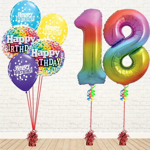 Jolly Rainbow Any TWO Number Birthday Set