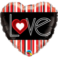 LOVE Red Stripes Foil Balloon
