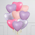 Lavender & Pink Hearts Inflated 9 Foil Balloons