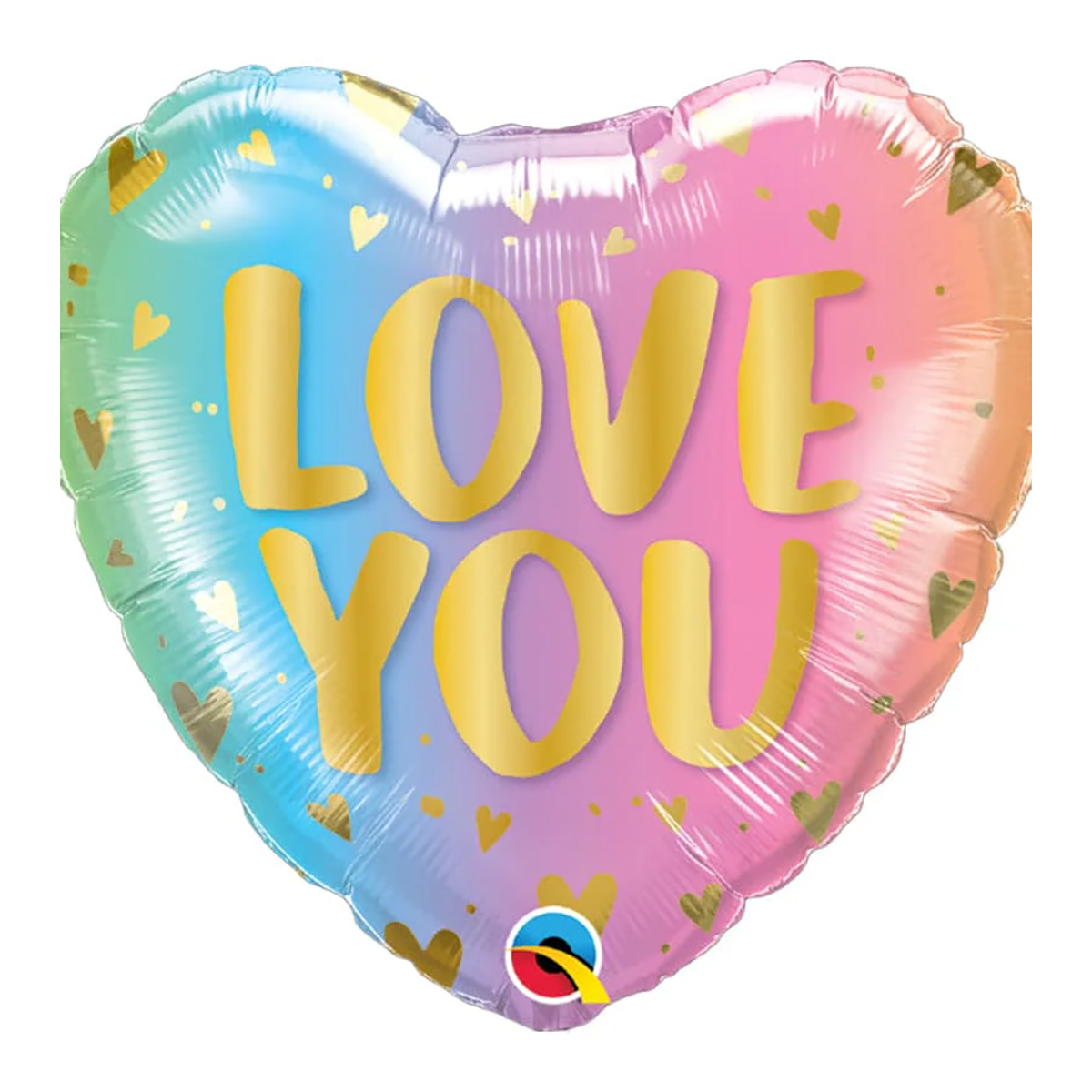 Love You Pastel Ombre & Hearts Foil Balloon