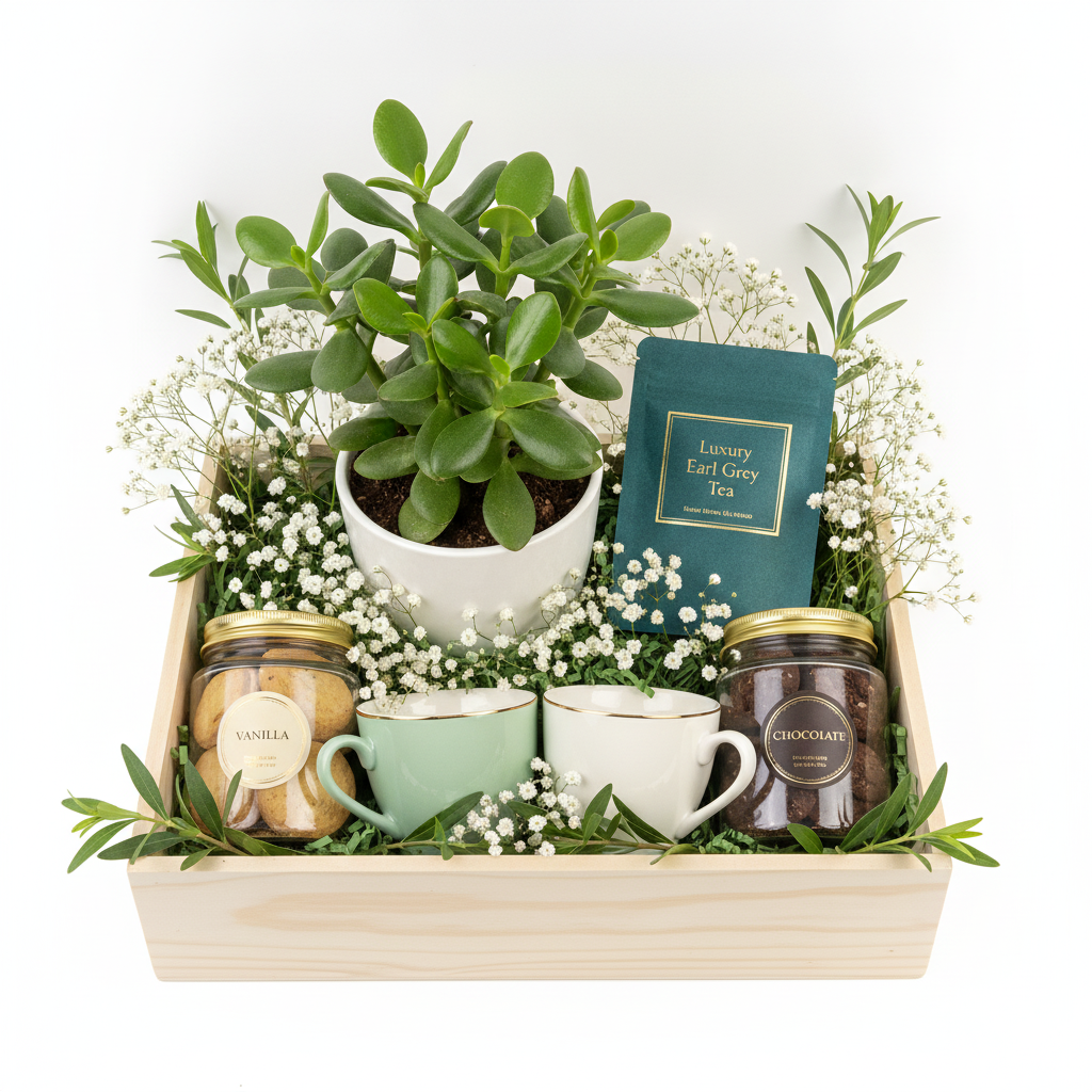 Luxury Earl Grey Tea & Succulent Gift Humper