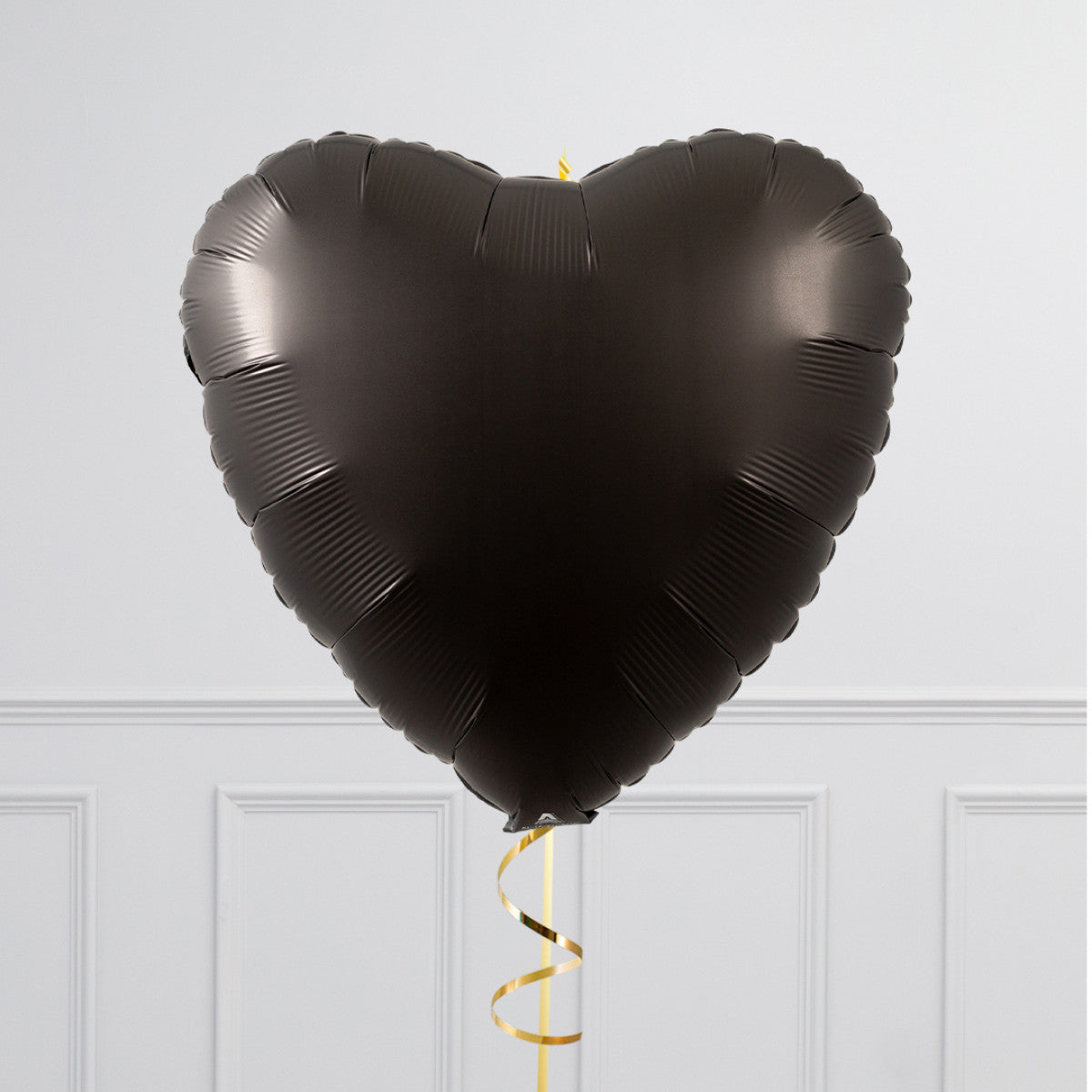 Plain Black Hearts Inflated Single Foil Balloon
