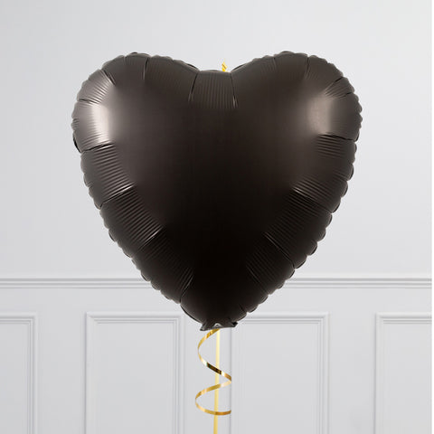 Plain Black Hearts Inflated Single Foil Balloon
