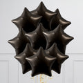Plain Black Stars Inflated 9 Foil Balloons