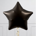 Plain Black Stars Inflated Single Foil Balloon