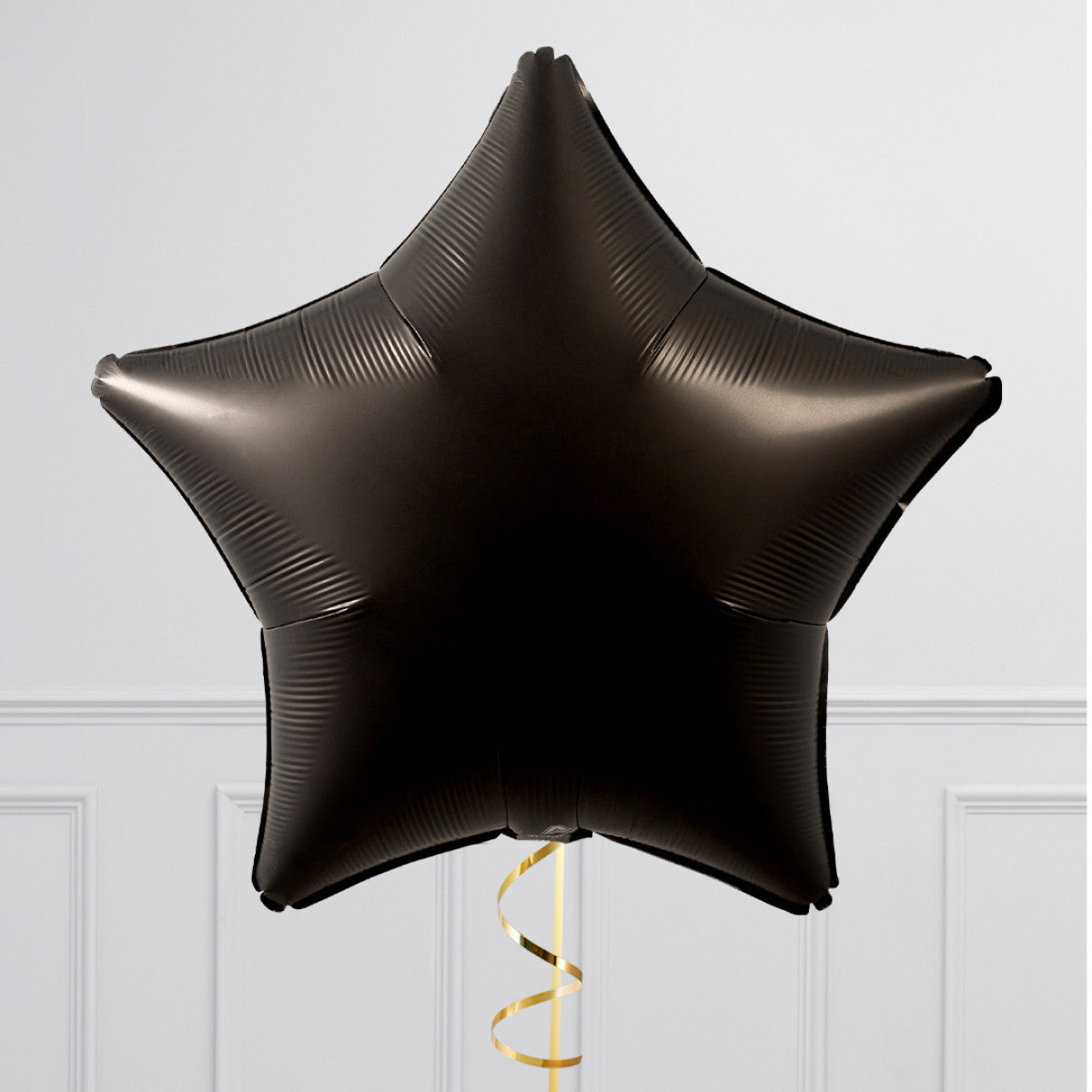 Plain Black Stars Inflated Single Foil Balloon