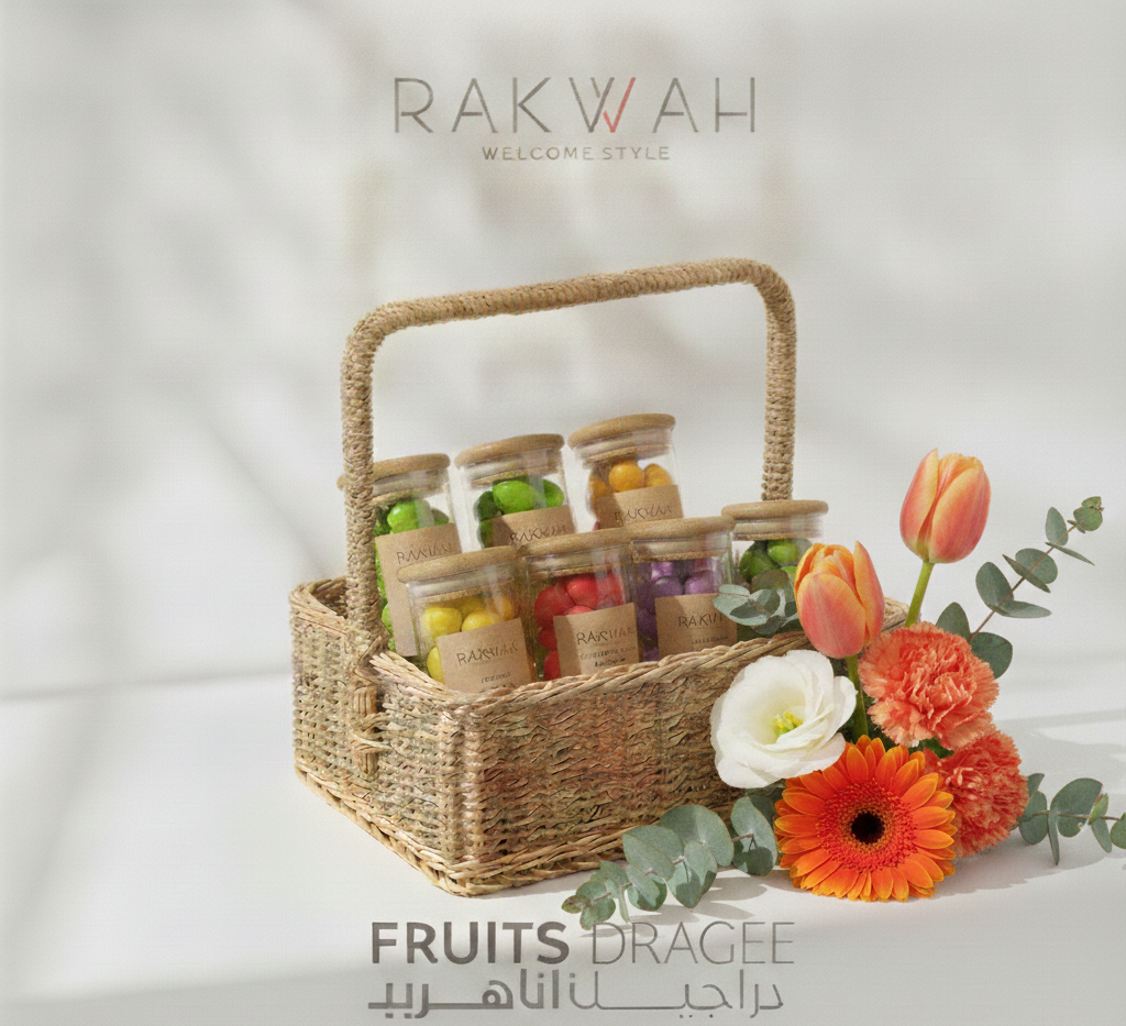 Premium Fruits Dragée Floral Gift Basket