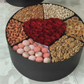 Premium Heart-Shaped Dry Fruit & Rose Gift Box