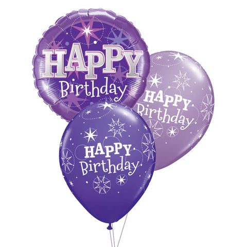 Purple Sparkle Birthday Balloon Table Centerpiece