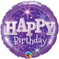 Purple Sparkle Birthday Single Foil Balloon